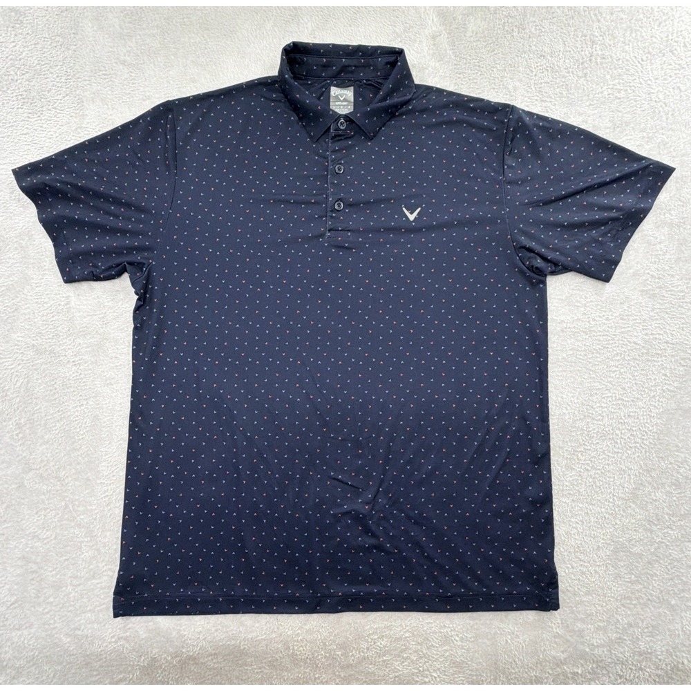 Callaway Polo Opti-Dri Men's Large Golf Performance Shirt Geometric Breathable